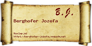 Berghofer Jozefa névjegykártya